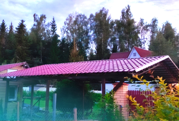 Навесы из металлочерепицы